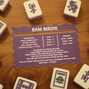 Two-Tone Acrylic Mahjong Line Reader | Elegant Tile Guide Purple and White