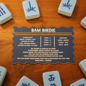 Two-Tone Acrylic Mahjong Line Reader | Elegant Tile Guide Blue and White