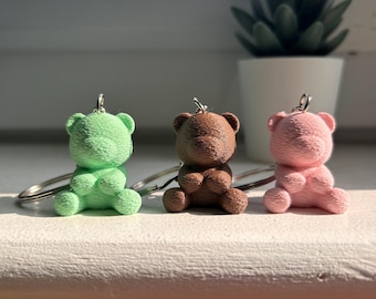 Teddy Bear Fuzzy Keychain