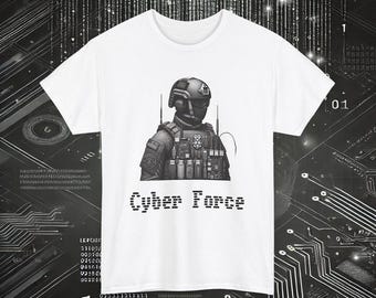 Koszulka Cyber Force Elite Faded T-Shirt Vintage Special Forces Cybersecurity Design stworzona przez weterana marynarki wojennej, zaprojektowana dla informatyków komputerowych