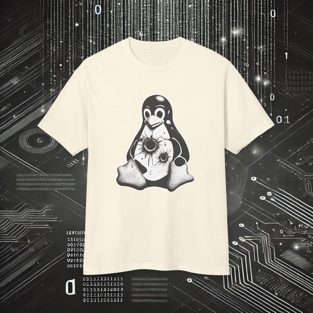 Navy Linux Cyber Force Elite Faded T-shirt Linux Penguin Cybersecurity Design Made ...