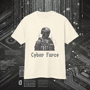 Cyber Force Elite Faded T-Shirt Vintage Special Forces Cybersecurity Design Made by Military Navy Veteran Designed for Computer IT Guys