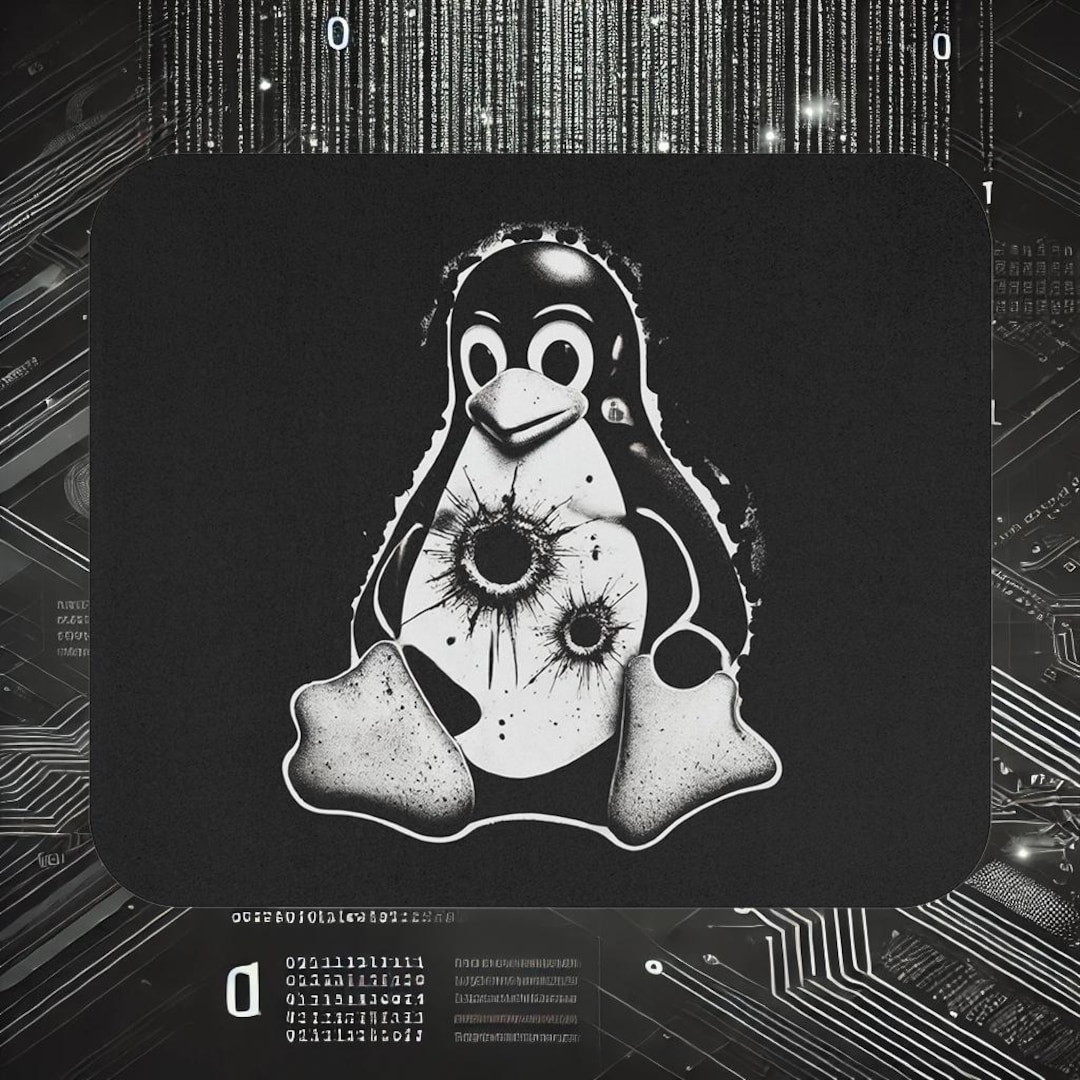 Navy Linux Bullet Proof Linux Pinguin Mouse Pad Cybersecurity Penguin Design Made ...