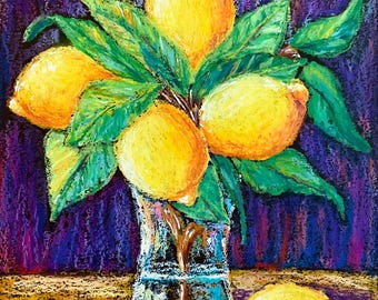 オイルパステル画  ニューヨーク オイルパステル風景画、壁画、自然画、オイルパステル画、花のアート