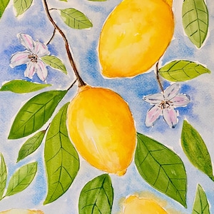 Watercolor Lemons Painting: Original 9x12 Artwork
