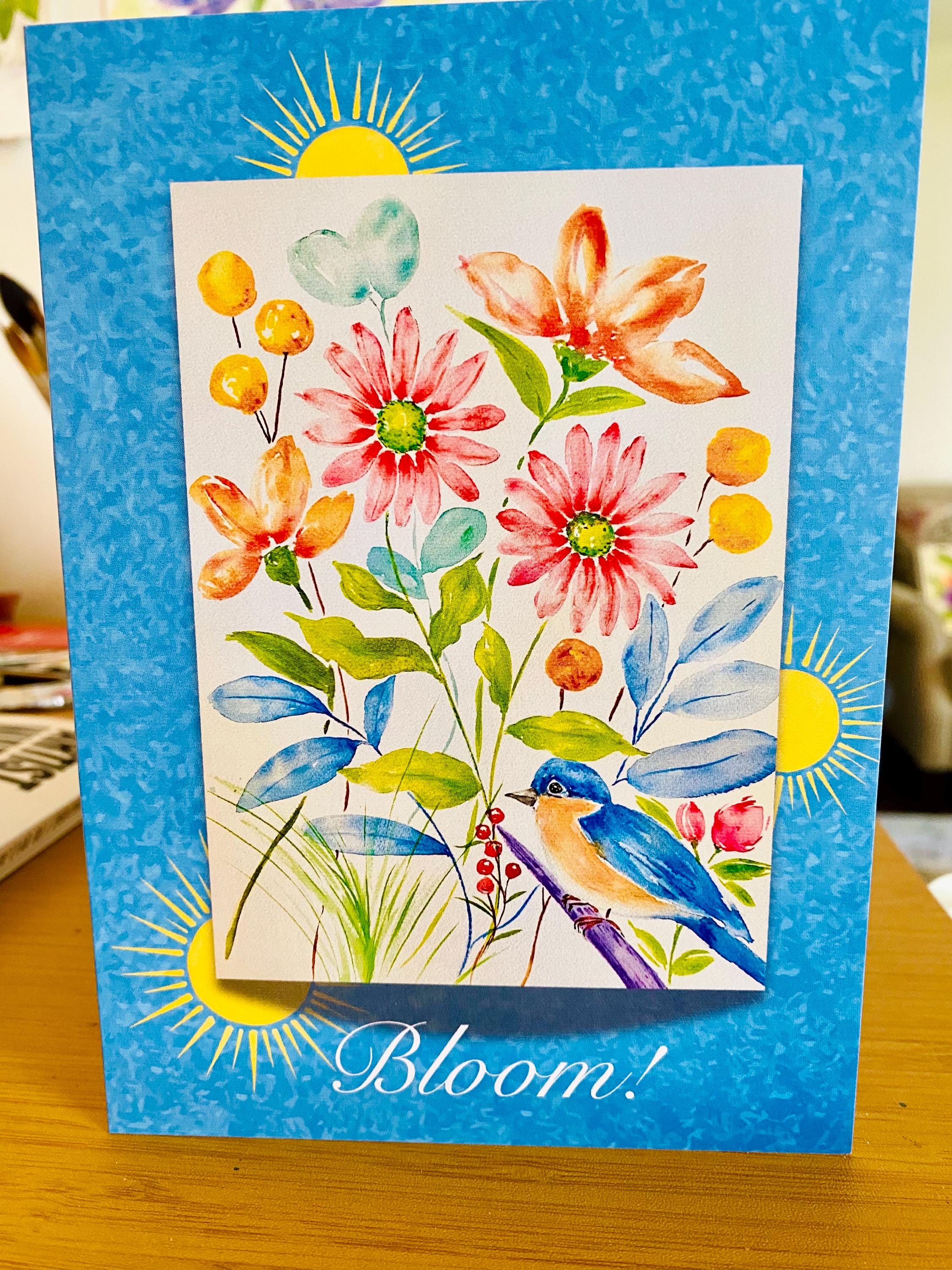 Floral Watercolor Greeting Card: 5x7 Blank Card With Envelope - Etsy