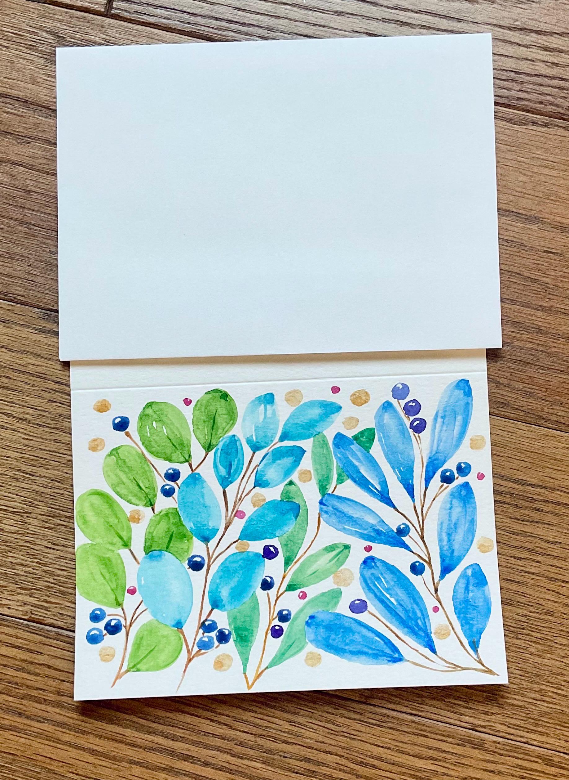 Hand Painted Watercolor Card: Blank Inside, 5x7 With Envelope - Etsy