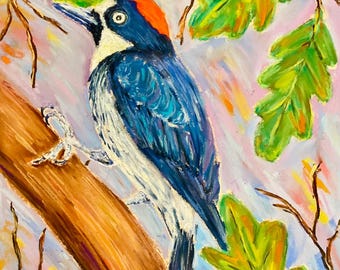 装飾的な印象派の鳥、鳩、オリジナルのソフトパステル画、紙に描かれた