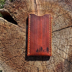 leather knife slip wood grain