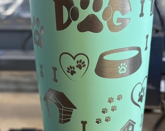 Full wrap dog tumbler 20oz for dog lovers
