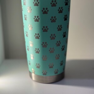 Full Wrap Puppy Paw tumbler 20oz for dog lovers