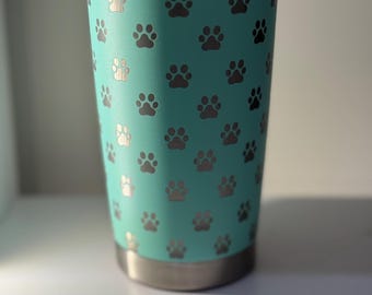 Full Wrap Puppy Paw tumbler 20oz for dog lovers