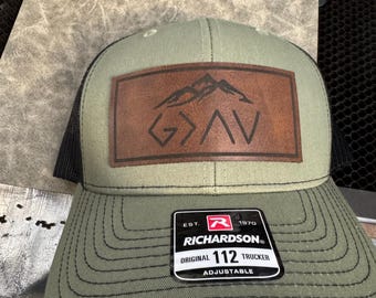 God is greater than the Highs and the Lows Custom leather patch on Richardson 112