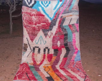 Handmade Berber Wool Rug: Authentic Moroccan Vintage Style Carpet