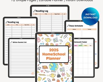 Homeschool Planner 2025 2026 Undated, Homeschool Digital Planner 2025, Goodnotes Planner iPad, Daily Planner, Home School Planner Digital