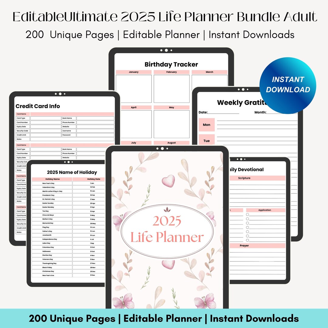 Life Planner Bundle | Printable, Digital PDF | Home Management | All in ...