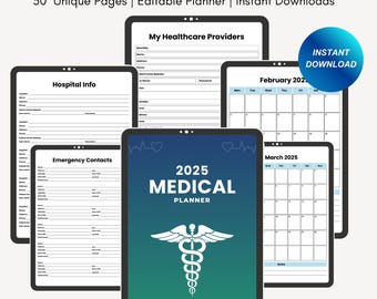 Digital medical planner, medical planner, Goodnotes planner for iPad, medical log, health log, health planner, medication tracking, wellness
