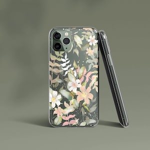 Floral iPhone 16 Case Spring Flower, iPhone 16e Case, iPhone 16 Plus Case, iPhone 16 Pro Max Case, Clear Case  | Willow and Whispers©