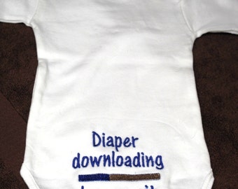 Diaper Downloading Long Sleeved Bodysuit