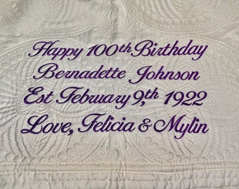 50” by 60” Personalized Family Heirloom Lap Quilt for Grandparents, Birthday, Mother, Father’s Day, Family Tree Quilt