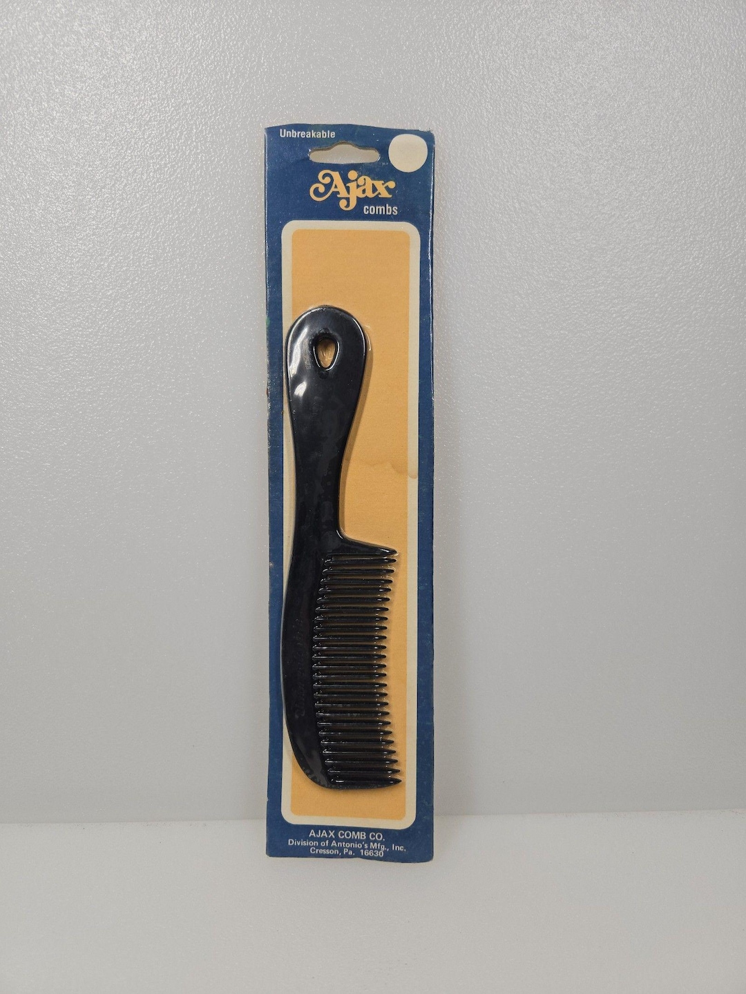 Ajax Unbreakable Comb Vintage 1970's NEW in Original Package Black 6 ...