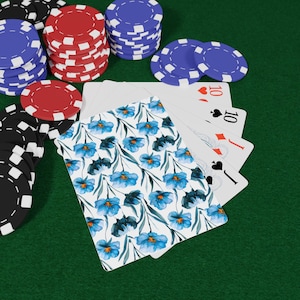 Juego de cartas de póker con diseño floral: elegante accesorio para la noche de juegos, cartas con diseño floral para amantes del póker, regalo único para jugadores, artículos para fiestas.