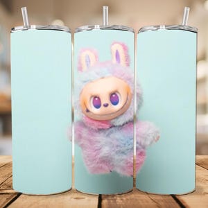 Labubu Tumbler Wrap PNG | 20oz Skinny Tumbler Digital Download | Cute Monster Halloween Cup Wrap | Sublimation Design File