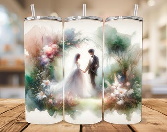 Fairytale Hochzeit Braut Tumbler Wrap - Sublimationsdesign (Digitaler Download)