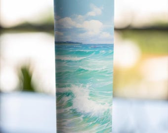 Beach Tumbler Wrap PNG - Ozeanwelle Sublimationsdesign (Digitaler Download)