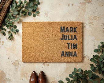 Personalized coconut fiber doormat with name | Flat share doormat | Housewarming gift | Door mat | Welcome mat for front door & hallway