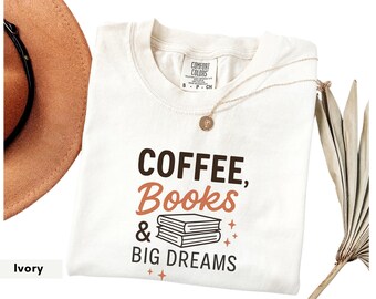 Book Lover Gift for booktoker , Distressed Teacher Coffee Books & Big Dreams