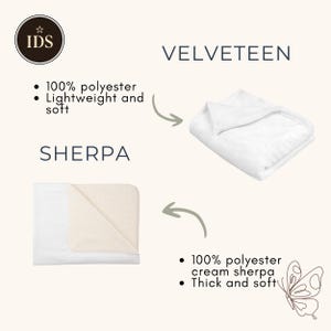 Custom cat photo blanket material info, velveteen and sherpa fleece, personalized pet photo throw for cat lovers
