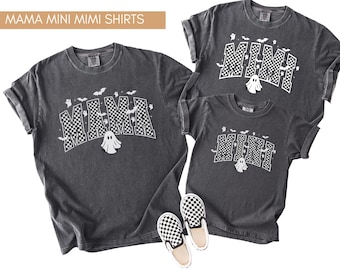 Spooky Mama Comfort Colors Shirt: Retro Halloween Ghost Tee