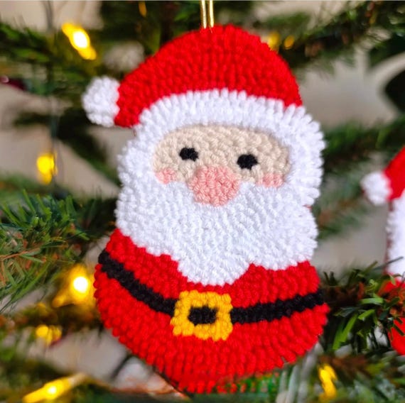 クリスマスサンタDIYパンチニードルオーナメントスターターキット