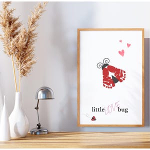 Kleiner Love Bug Fußabdruck, Valentinstag Fußabdrücke, Love Bug Fußabdruck Vorlage, sofortiger digitaler Download zum Valentinstag