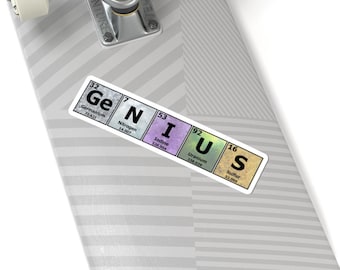 Genius Periodic Table Sticker, Science Laptop Decal