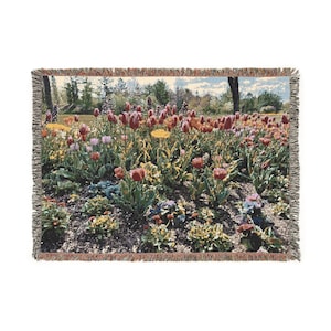 Floral Woven Blanket, Cozy Home Decor, Gift for Garden Lovers, Throw Blanket, Unique Housewarming Gift