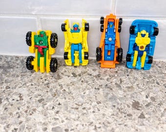 1989 (4) Transformers G1 DETOUR Micromaster Hyperdrive HEAVY Tread Takara SLOW Poke 1989