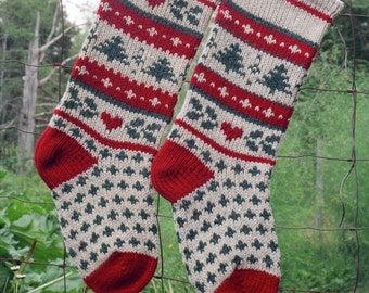Modèle de tricot pour bas de Noël à téléchargement immédiat - EVERGREEN