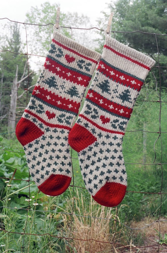 Instant Download Christmas Stocking Knitting Pattern EVERGREEN Etsy