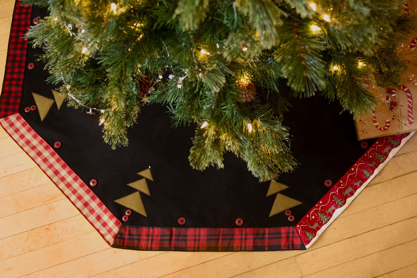 Christmas Tree Skirt Rustic Plaid Made in USA 52 inch Lodge Etsy