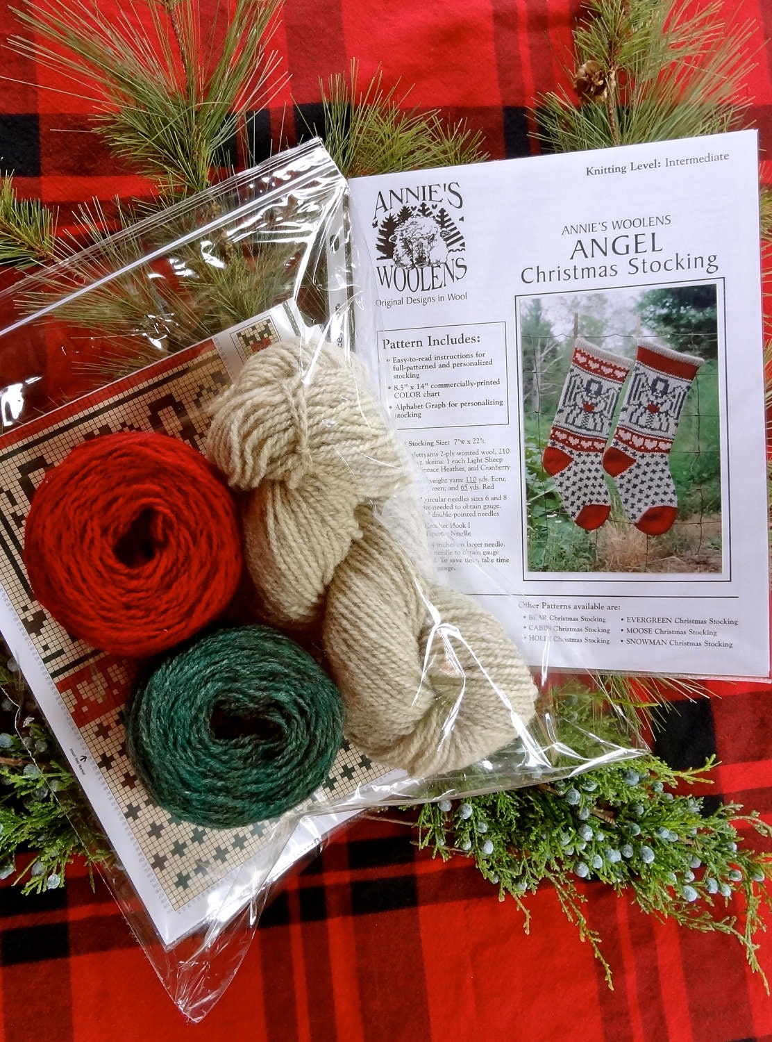 Evergreen Christmas Stocking Kits and Pattern - Annie's Woolens Christmas  Stocking DesignsAnnie's Woolens Christmas Stocking Designs