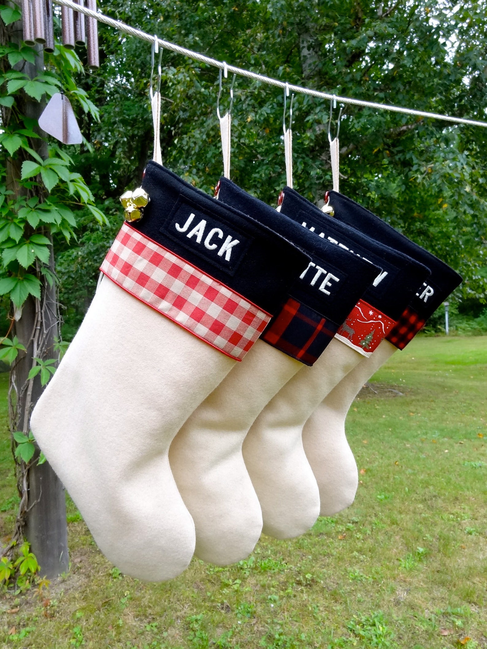 Rustic Wool Handmade Christmas Stockings Personalized With Etsy