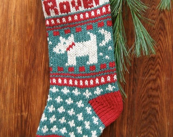 Digital Télécharger Pet DOG Christmas Stocking Knitting Pattern