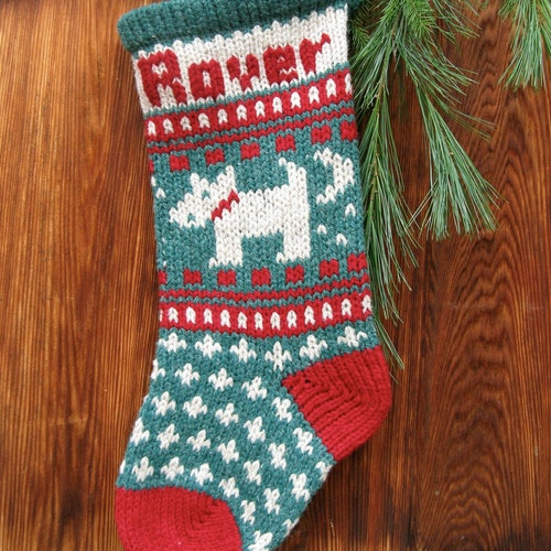 Digital Download Pet DOG Christmas Stocking Knitting Pattern Etsy