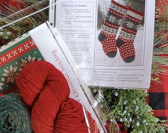Christmas HOLLY Christmas Stocking Knitting Kit