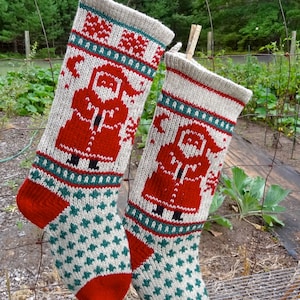Télécharger SANTA Stocking Christmas Knitting Pattern Instant Download