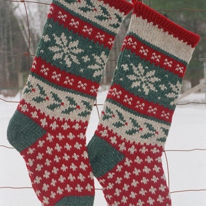 HOLLY Stocking Knitting Pattern Downloadable Christmas