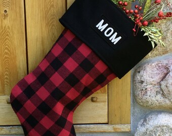 On SALE: BLANK Red Buffalo Plaid Flannel Stocking, Lined,  Ready for You to Personalize & FREE Shipping