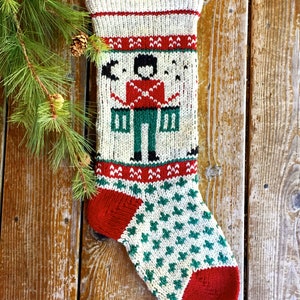 Instand Download Traditional Toy Drummer Christmas Stocking Knitting Pattern